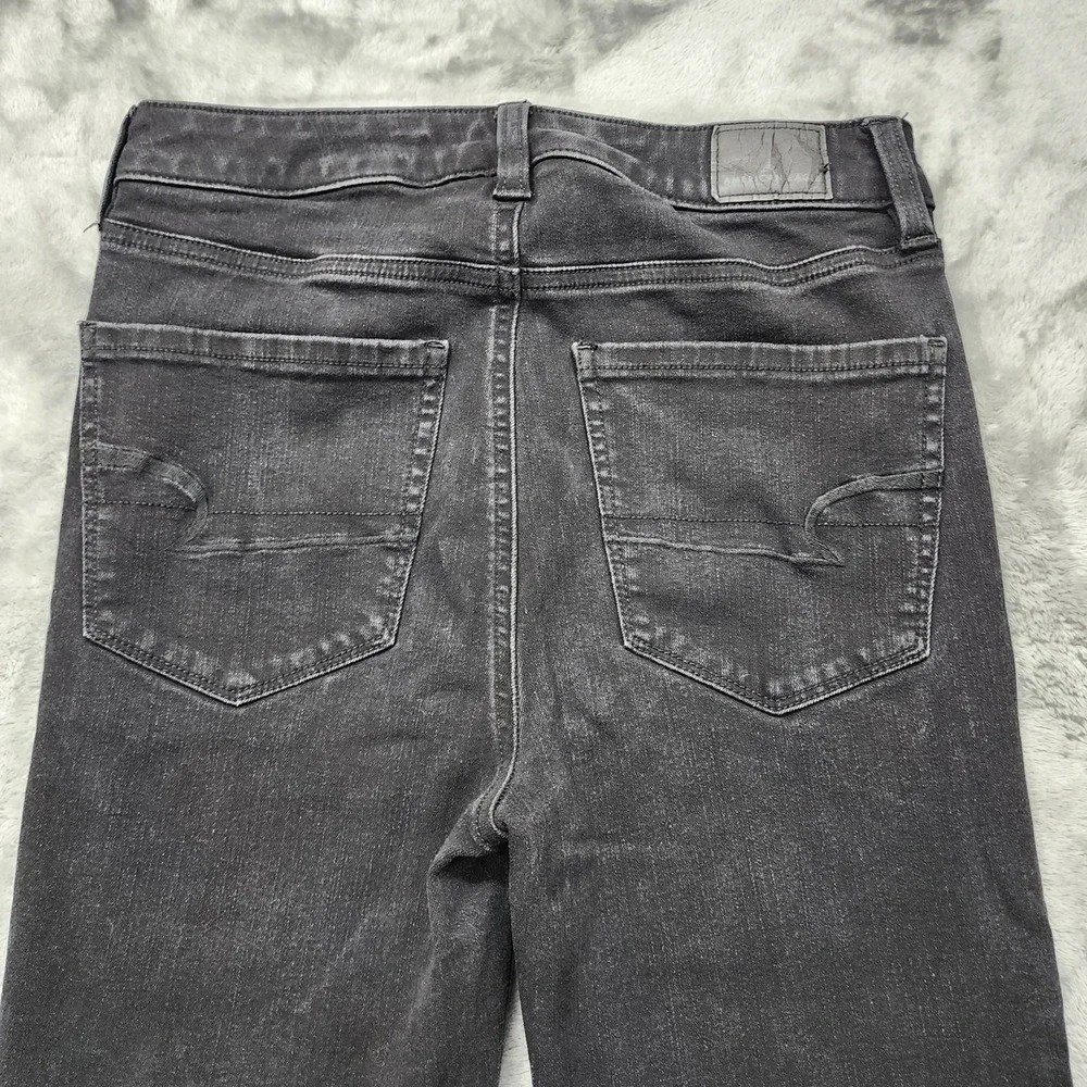 American Eagle Jeans Womens 6 Black Super High Rise Jegging Stretch Denim Preppy